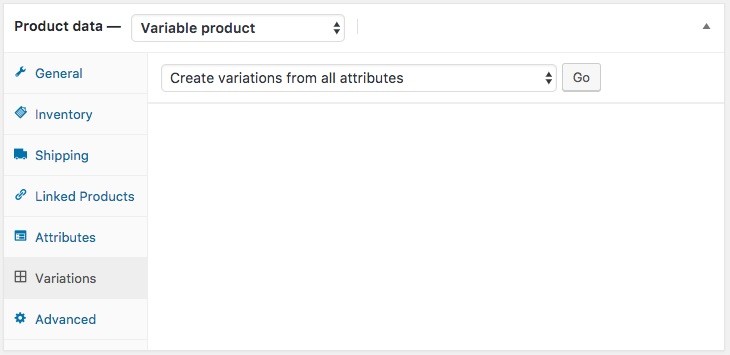 woocommerce create variations from attributes